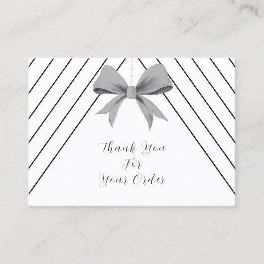 Carte De Visite Merci économique noir et blanc (Devant)