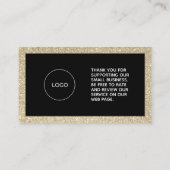Carte De Visite Merci élégant à cadre doré (Dos)