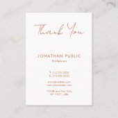 Carte De Visite Merci en terre cuite tendance moderne verticale (Dos)