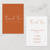 Carte De Visite Merci en terre cuite tendance moderne verticale (Devant / Derrière)