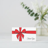 Carte De Visite Merci enveloppé de ruban (Debout devant)