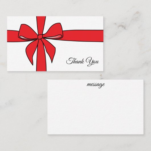 Carte De Visite Merci enveloppé de ruban (Devant / Derrière)