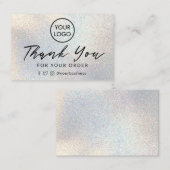 Carte De Visite merci fausse parties scintillant (Devant / Derrière)