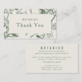 Carte De Visite Merci floral de crème végétale moderne  (Devant / Derrière)
