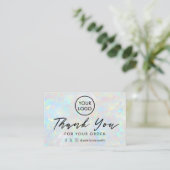 Carte De Visite merci fond opale clair (Debout devant)