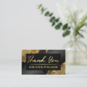 Carte De Visite Merci Gold Ink Pour Votre Achat (Debout devant)