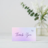 Carte De Visite Merci Gratitude Abstrait rose pourpre Gradient (Debout devant)