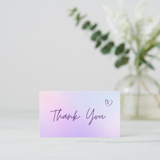 Carte De Visite Merci Gratitude Abstrait rose pourpre Gradient (Debout devant)
