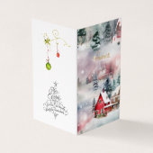 Carte De Visite MERCI Hiver Bonheur Vacances (Extérieur)