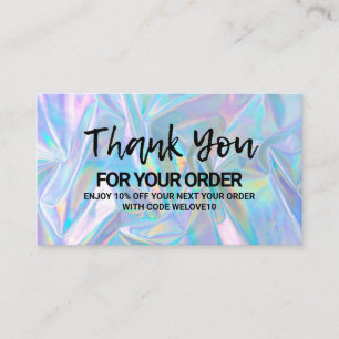 Carte De Visite Merci Holographe instagram Réductions Business