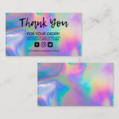 Carte De Visite Merci Holographique à la mode (Devant / Derrière)