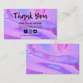 Carte De Visite Merci holographique violet (Devant / Derrière)