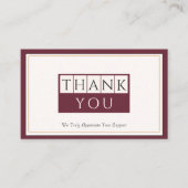 Carte De Visite Merci ivoire de Bourgogne classique (Devant)