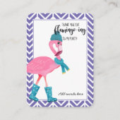 Carte De Visite merci la partie flamingo préférez les bijoux élast (Devant)