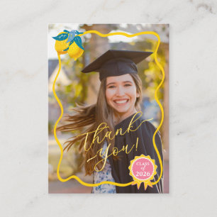 Carte De Visite Merci Lemon Fraîchement Diplômé Photo Classe 26