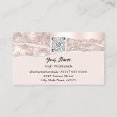 Carte De Visite Merci Logo QR Code Boutique en ligne Rose Poudre (Dos)