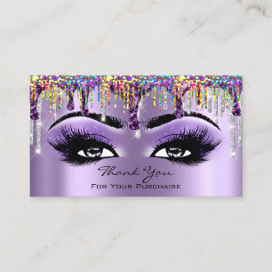 Carte De Visite Merci maquillage Brow Eyelash Drivers Purple Holog