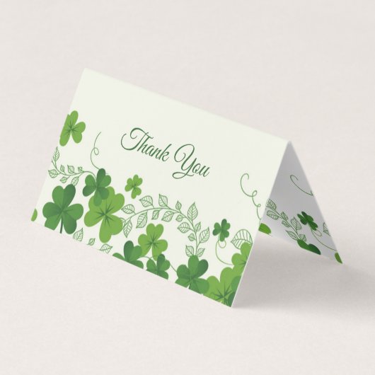 Carte De Visite Merci Mariage Shamrock irlandais (Dos)