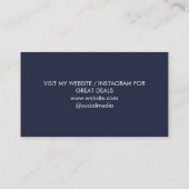 Carte De Visite Merci Marine Blue Remise Coeur (Dos)