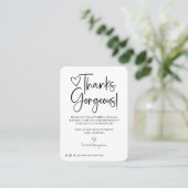 Carte De Visite Merci Minimal magnifique Merci client Script (Debout devant)