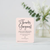 Carte De Visite Merci Minimal magnifique Merci client Script (Debout devant)