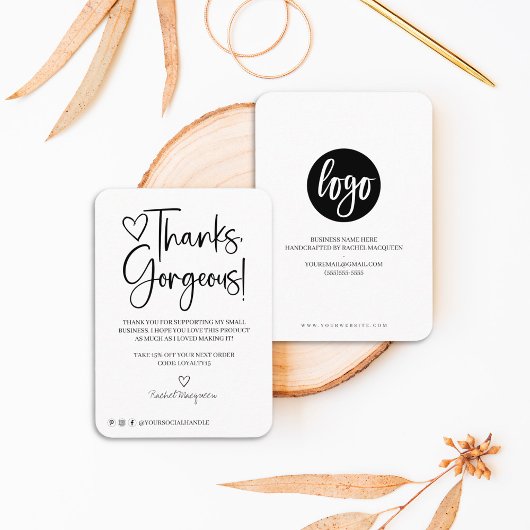 Carte De Visite Merci Minimal magnifique Merci client Script