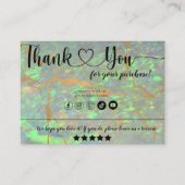 Carte De Visite Merci moderne Glam Green Opal (Devant)