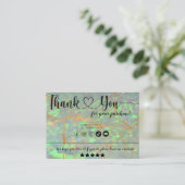 Carte De Visite Merci moderne Glam Green Opal (Debout devant)