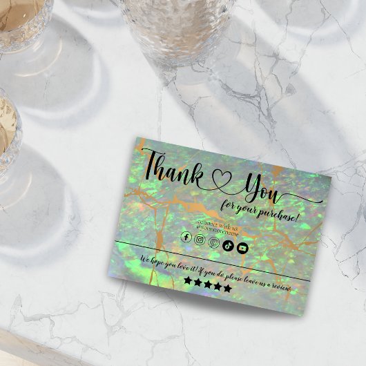 Carte De Visite Merci moderne Glam Green Opal