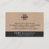 Carte De Visite Merci Moderne Pour Acheter Papier Kraft (Dos)