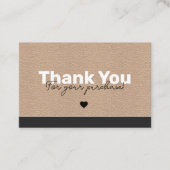 Carte De Visite Merci Moderne Pour Acheter Papier Kraft (Devant)