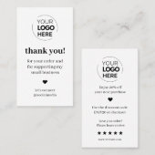 Carte De Visite Merci moderne pour le shopping Petit (Devant / Derrière)