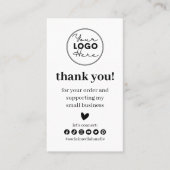 Carte De Visite Merci Moderne Pour Shopping Petite Marque (Devant)