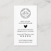 Carte De Visite Merci Moderne Pour Shopping Petite Marque (Dos)