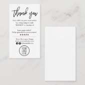 Carte De Visite Merci moderne pour votre commande avec logo (Devant / Derrière)
