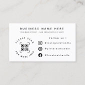Carte De Visite Merci moderne Script Qr Code Business Socials (Devant)