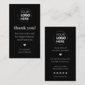 Carte De Visite Merci noir moderne pour le shopping petit (Devant / Derrière)