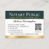 Carte De Visite Merci Notaire Photo publique Vert foncé (Dos)