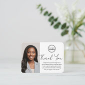 Carte De Visite Merci Notaire Public Moderne Photo QR Code Or (Debout devant)