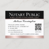 Carte De Visite Merci Notaire Rose de Photo publique Or Noir (Dos)