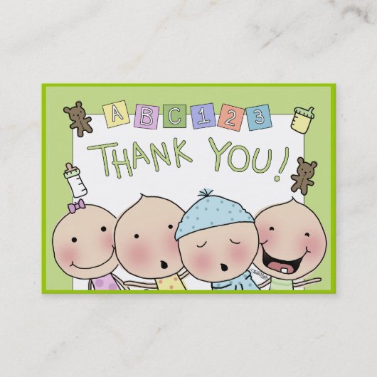 Carte De Visite Merci Notes de Babysitter (Devant)