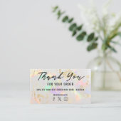 carte de visite merci opale blanche (Debout devant)
