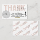 Carte De Visite Merci, petite entreprise, emballage (Devant / Derrière)