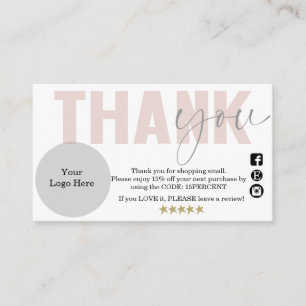 Carte De Visite Merci, petite entreprise, emballage