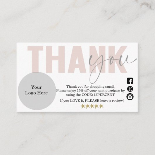 Carte De Visite Merci, petite entreprise, emballage (Devant)