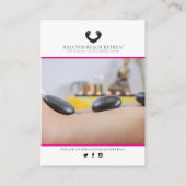 Carte De Visite Merci photo beauté promo blanc rose affaires (Dos)