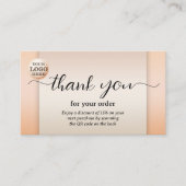 Carte De Visite Merci Photo Boho Chic Pour Votre Commande (Devant)