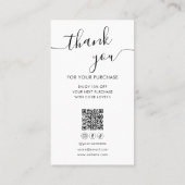 Carte De Visite Merci Photographie Médias sociaux QR Code (Dos)