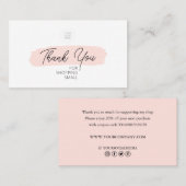 Carte De Visite Merci Pinceau Rose Pour Acheter Petit (Devant / Derrière)