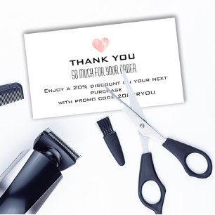 Carte De Visite Merci Poshmark Instagr Remise Coeur rose